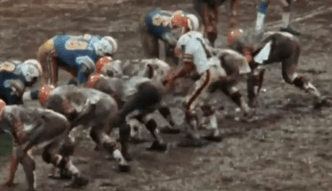 1973 game between San Diego and Cleveland that included Ron Holliday's singleton and was played in rain and muddy field