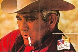 Charlie Conerly as the marlboro man. print ad.