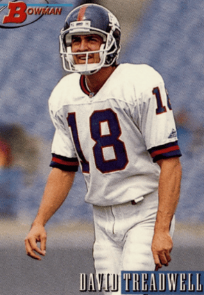 1993 Bowman football card of David Treadwell of the New York Giants