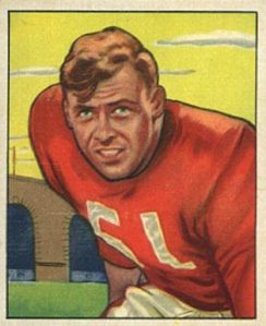Gail Bruce, 1950 Bowman football card with the San Francisco 49ers