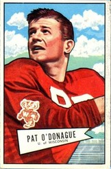 San Francisco's Pat O’Donahue’s 1952 Bowman "College to Pro" card with misspelling.