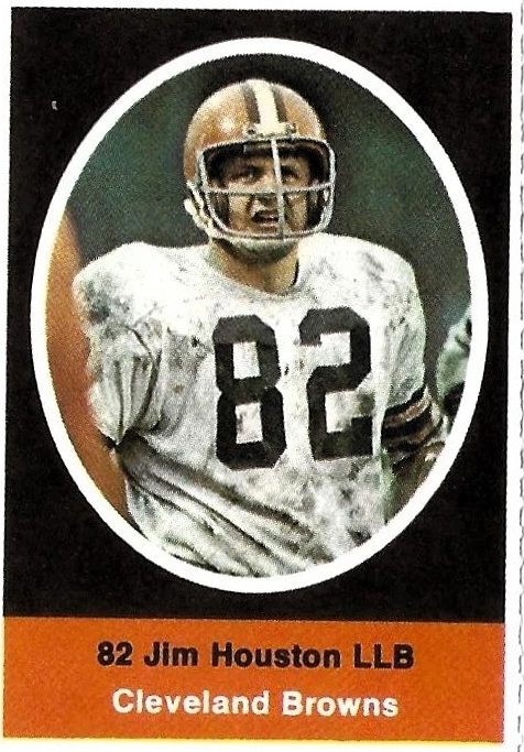 1972 Sunoco Stamp of Jim Houston of Cleveland Browns