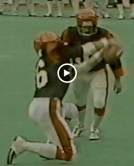 watch Steve Kreider of the Cincinnati Bengals score on a singleton in 1982 