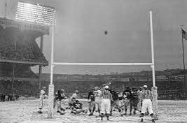 Vintage photo of an extra point in the NFL